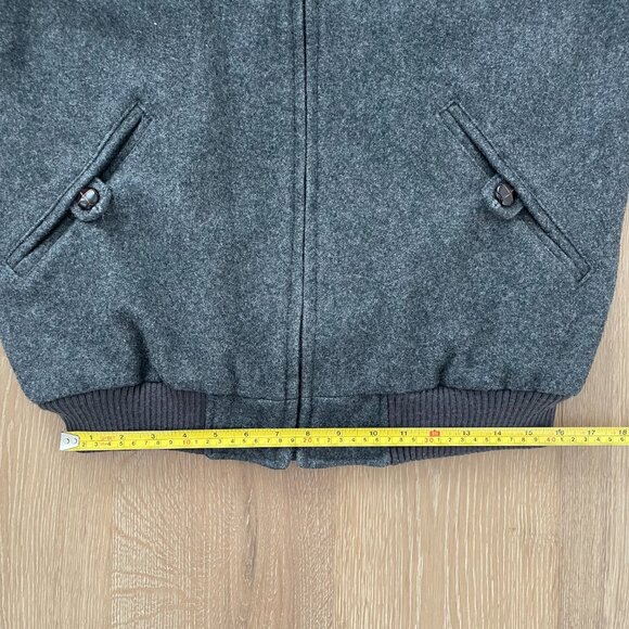 Vintage Eddie Bauer Bomber Jacket Men Large 80s 90s Gray Wool Elbow Patch - Picture 11 of 14